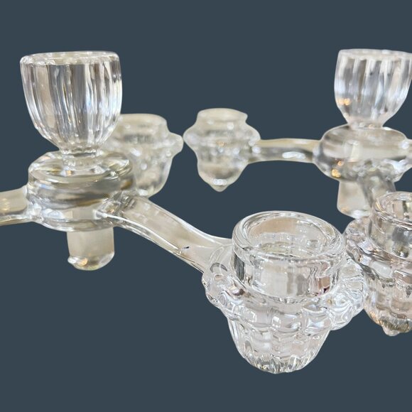 EAPG Cambridge Elegant Glass 3-Arms 4 Candles Holder Set Of 2 Centerpiece Stack - Picture 4 of 8